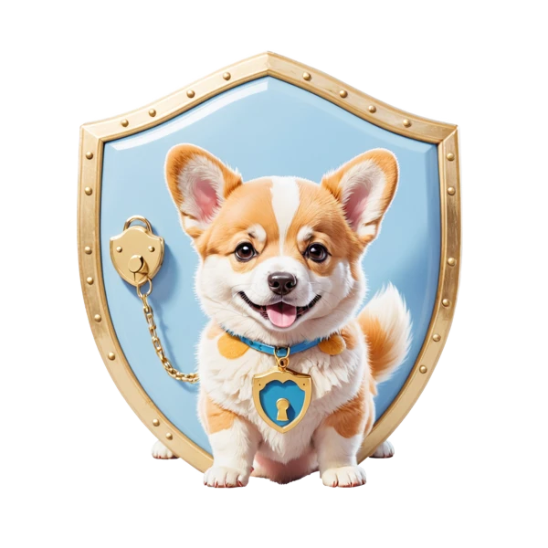 The dog behind a shield